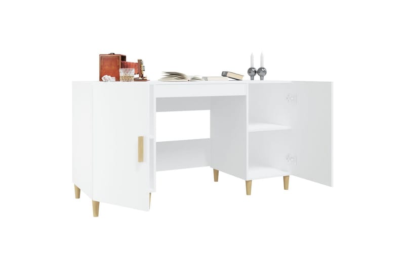 beBasic Skrivbord vit 140x50x75 cm konstruerat trä - White - Möbler - Bord & matgrupper - Kontorsbord - Skrivbord