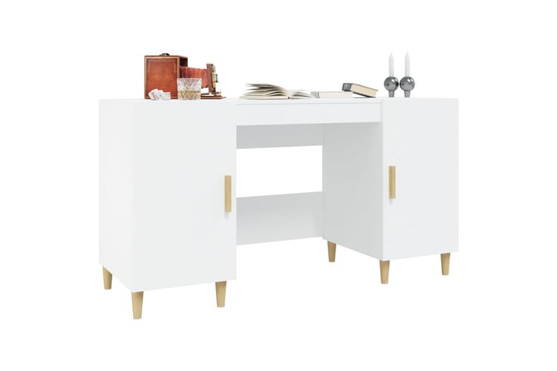 beBasic Skrivbord vit 140x50x75 cm konstruerat trä - White - Möbler - Bord & matgrupper - Kontorsbord - Skrivbord