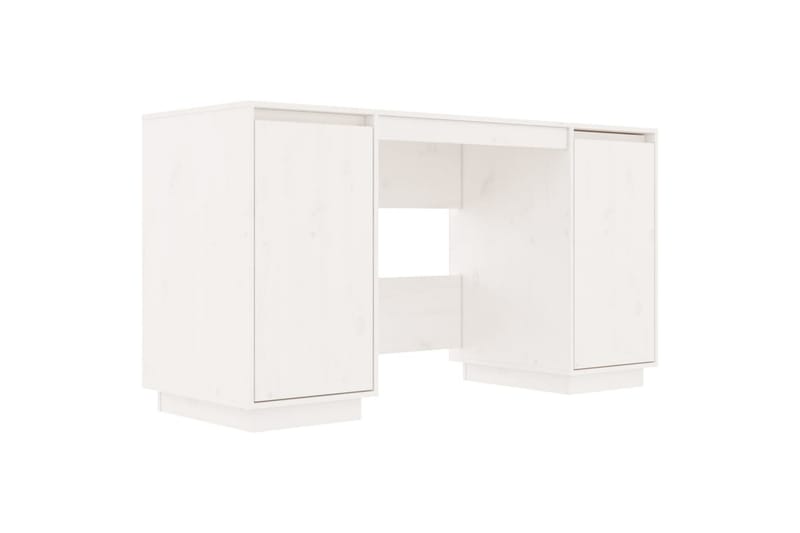 beBasic Skrivbord vit 140x50x75 cm massiv furu - White - Skrivbord