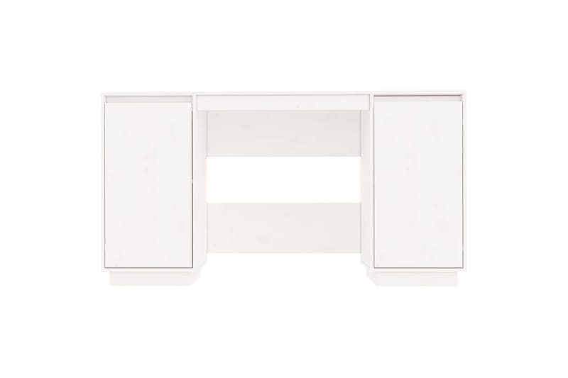 beBasic Skrivbord vit 140x50x75 cm massiv furu - White - Skrivbord