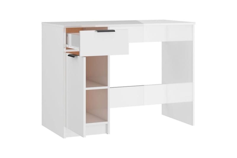 beBasic Skrivbord vit högglans 100x50x75 cm konstruerat trä - White - Möbler - Bord & matgrupper - Kontorsbord - Skrivbord