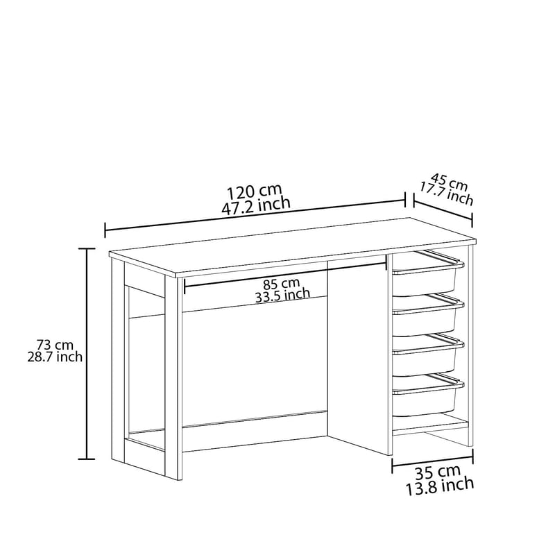 Branik Skrivbord 120x73x45 cm - Grå - Möbler - Bord & matgrupper - Kontorsbord - Skrivbord