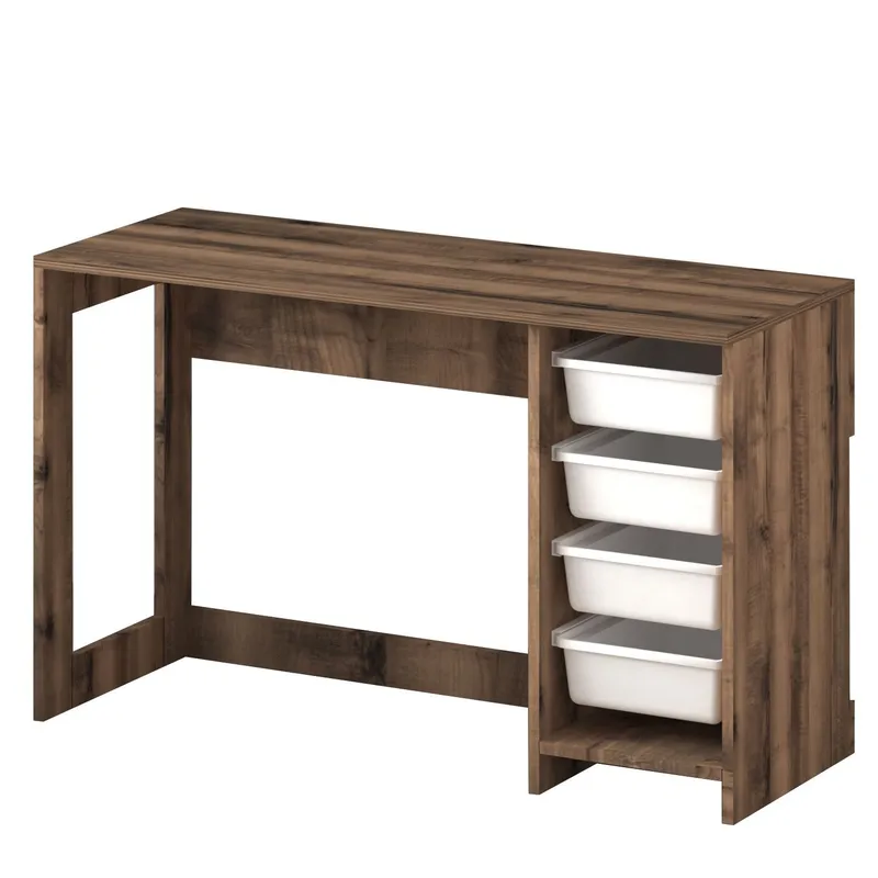 Branik Skrivbord 120x73x45 cm - White och Antique Walnut - Möbler - Bord & matgrupper - Kontorsbord - Skrivbord