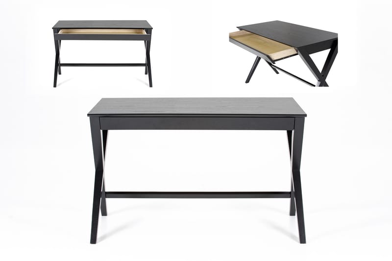 Brixer Skrivbord 120 cm med Förvaring Låda - Natur/Svart - Skrivbord