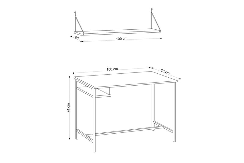 Cadris Skrivbord 60x100 cm - Ek/Svart - Möbler - Bord & matgrupper - Kontorsbord - Skrivbord