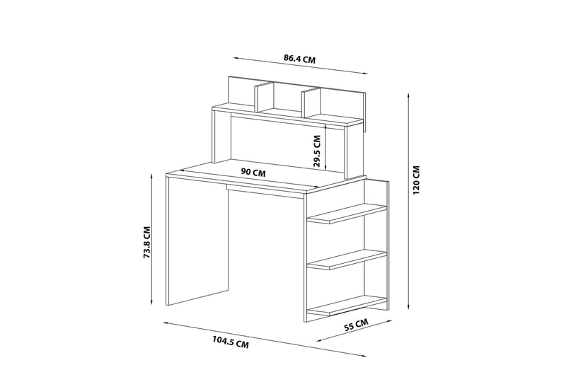 Chaing Skrivbord 104,5x55 cm Vit - Hanah Home - Skrivbord