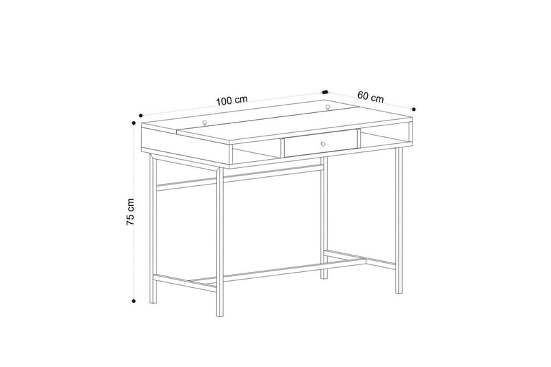 Cladells Skrivbord 60x100 cm - Ek/Svart - Möbler - Bord & matgrupper - Kontorsbord - Skrivbord