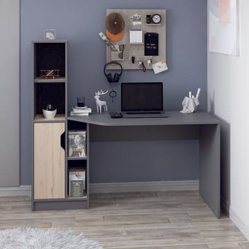 Dalenor Skrivbord 150x140x60 cm - Antracit/Valnöt - Möbler - Bord & matgrupper - Kontorsbord - Skrivbord
