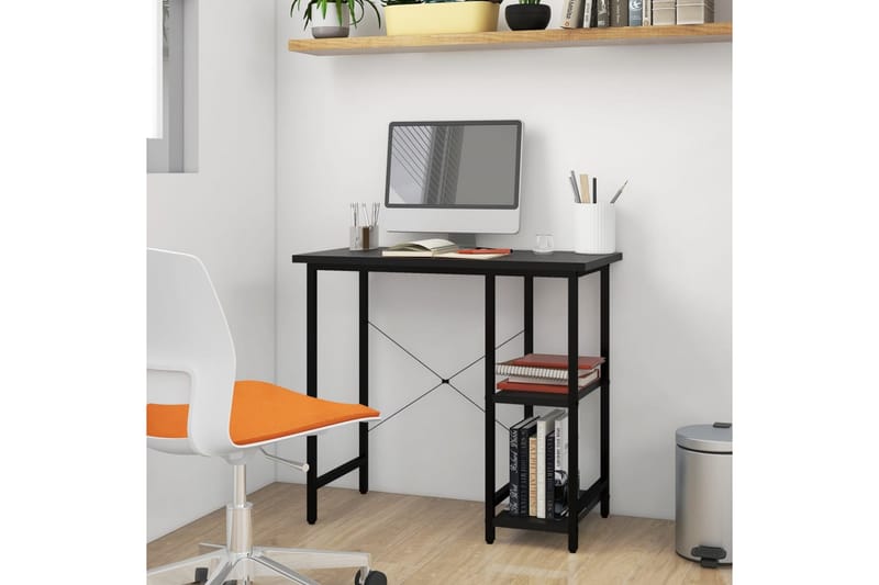 Datorbord svart 80x40x72 cm MDF och metall - Svart - Möbler - Bord & matgrupper - Kontorsbord - Skrivbord