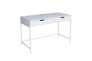Durusu Skrivbord 55x120 cm med Lådor i Trä med Metallstativ - Vit - Möbler - Bord & matgrupper - Kontorsbord - Skrivbord
