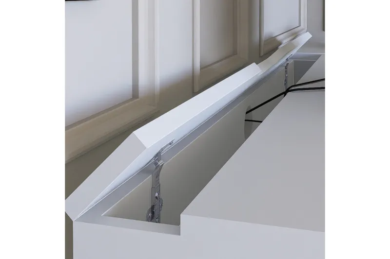 Durusu Skrivbord 55x120 cm med Lådor i Trä med Metallstativ - Vit - Möbler - Bord & matgrupper - Kontorsbord - Skrivbord