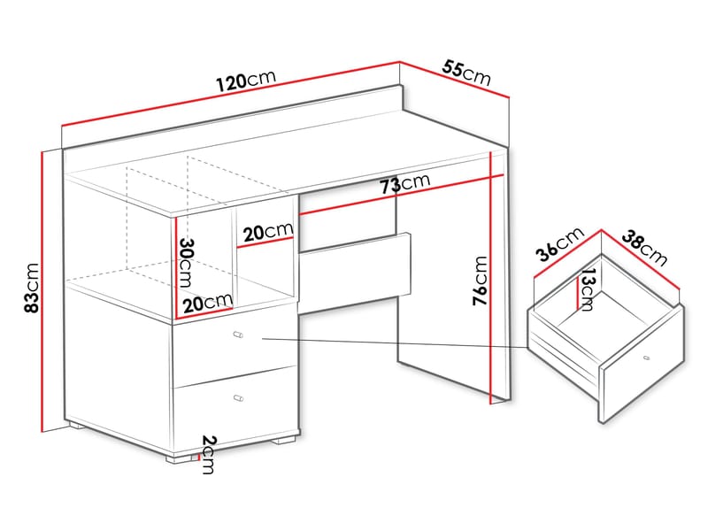 Edson Skrivbord 120 cm - Möbler - Bord & matgrupper - Kontorsbord - Skrivbord