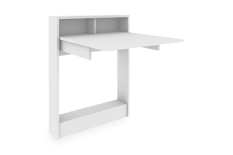 Elegancia Väggskrivbord 70 cm med Förvaring Hylla Utfällbart - Vit - Skrivbord