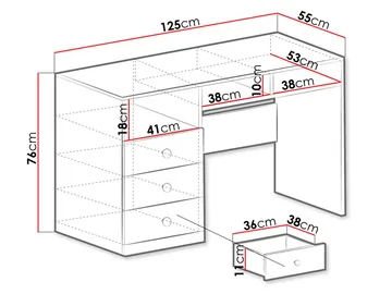 Elvaren Skrivbord 125 cm - Möbler - Bord & matgrupper - Kontorsbord - Skrivbord