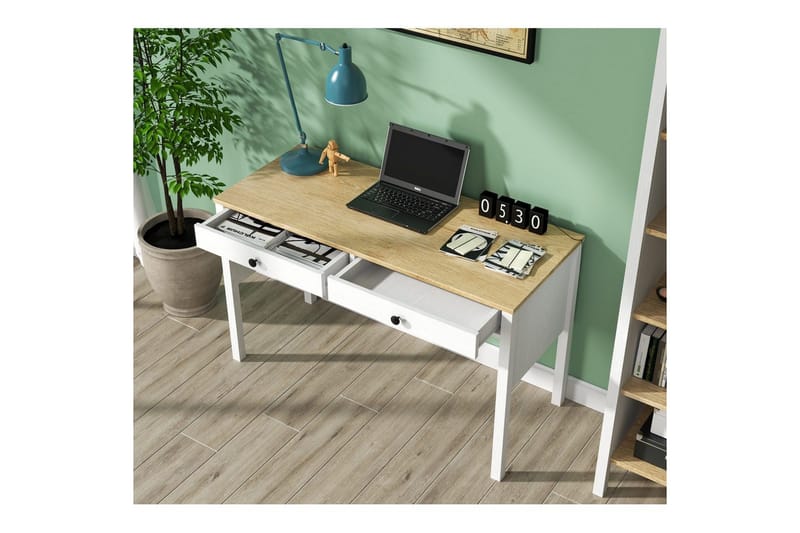 Erlen Skrivbord 60x120 cm - Natur/Vit - Möbler - Bord & matgrupper - Kontorsbord - Skrivbord
