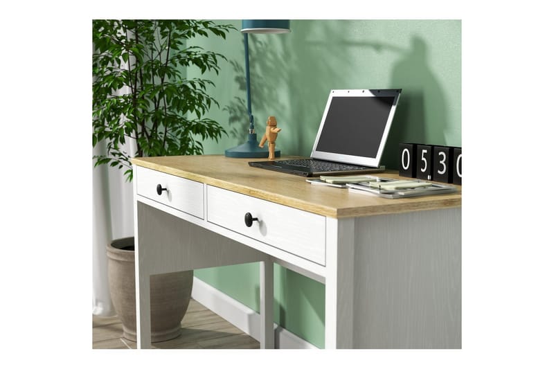 Erlen Skrivbord 60x120 cm - Natur/Vit - Möbler - Bord & matgrupper - Kontorsbord - Skrivbord