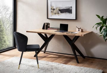 Fenaro Skrivbord 160x80 cm Industriell stil - Ljust gyllenbrun och mattsvart - Möbler - Bord & matgrupper - Kontorsbord - Skrivbord