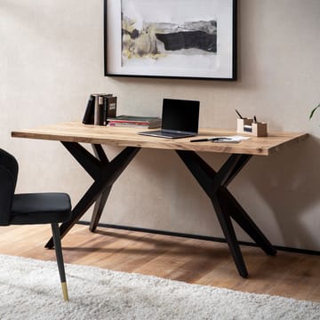 Fenaro Skrivbord 160x80 cm Industriell stil - Ljust gyllenbrun och mattsvart - Möbler - Bord & matgrupper - Kontorsbord - Skrivbord
