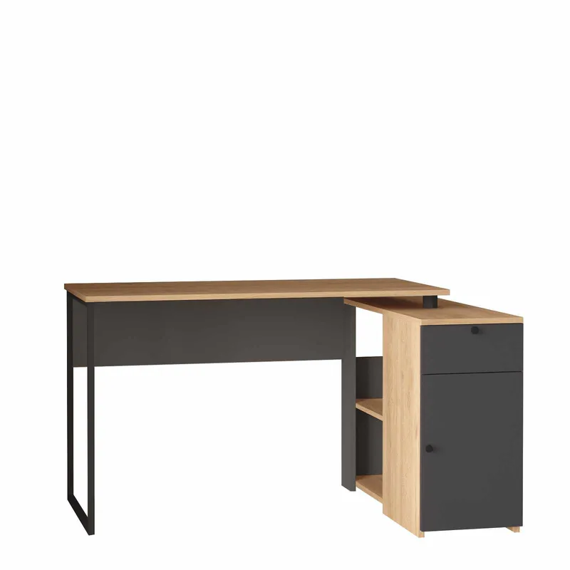 Fenvik Skrivbord 129,8x70x90 cm, Naturlig och antracit