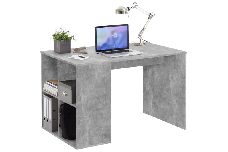 FMD Skrivbord med sidohyllor 117x73x75 cm betong - Grå - Skrivbord