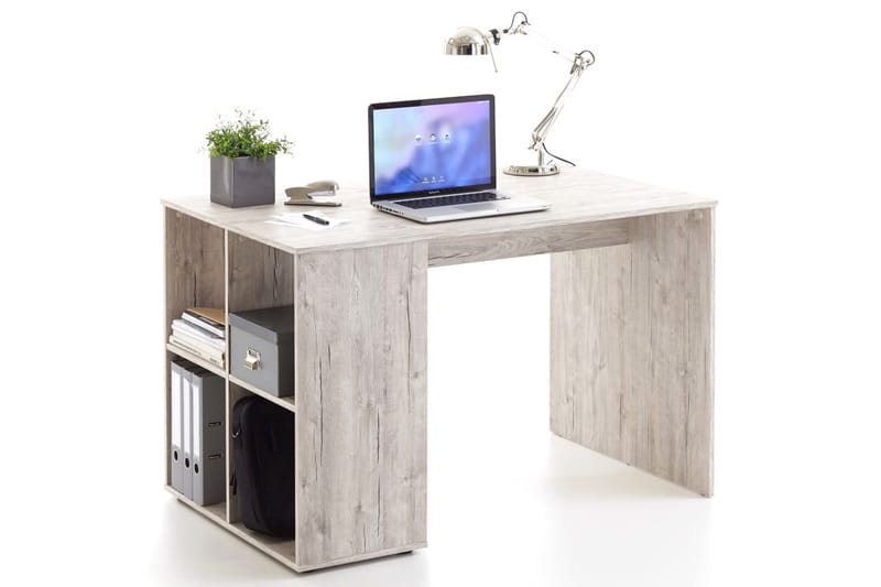 FMD Skrivbord med sidohyllor 117x73x75 cm sandek - Brun - Skrivbord