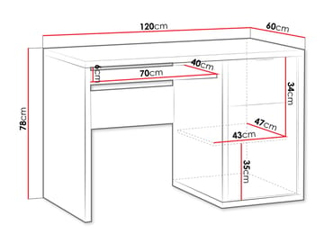 Fonti Skrivbord 120 cm - Brun - Möbler - Bord & matgrupper - Kontorsbord - Skrivbord