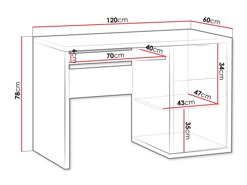 Fonti Skrivbord 120 cm - Brun - Möbler - Bord & matgrupper - Kontorsbord - Skrivbord