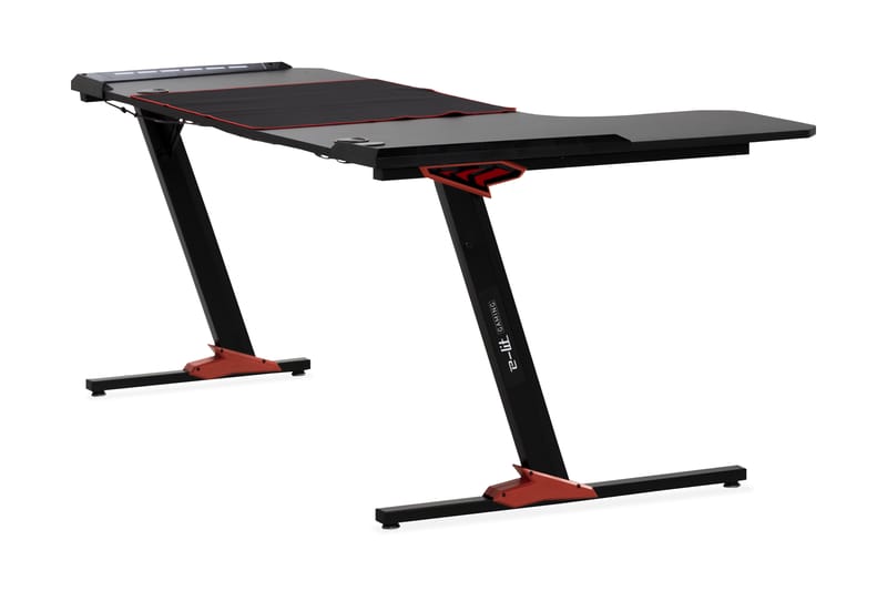 Areni Gamingbord LED-ljus 160 cm med Mugg- & Hörlurshållare - Svart - Gamingbord