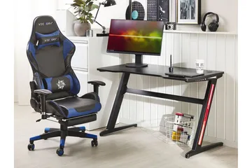 Darfur Gamingbord 120 cm med LED-belysning - Grå/Svart - Möbler - Bord & matgrupper - Kontorsbord - Gamingbord