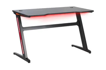 Darfur Gamingbord 120 cm med LED-belysning - Grå/Svart - Möbler - Bord & matgrupper - Kontorsbord - Gamingbord
