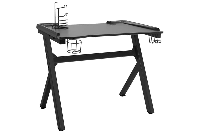 Gamingskrivbord LED med Y-formade ben svart 110x60x75 cm - Svart - Möbler - Bord & matgrupper - Kontorsbord - Gamingbord