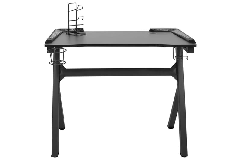 Gamingskrivbord LED med Y-formade ben svart 90x60x75 cm - Svart - Möbler - Bord & matgrupper - Kontorsbord - Gamingbord