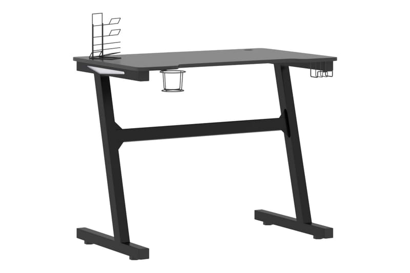 Gamingskrivbord LED med Z-formade ben svart 90x60x75 cm - Svart - Möbler - Bord & matgrupper - Kontorsbord - Gamingbord