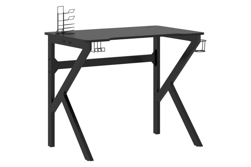 Gamingskrivbord med K-formade ben svart 90x60x75 cm - Svart - Möbler - Bord & matgrupper - Kontorsbord - Gamingbord