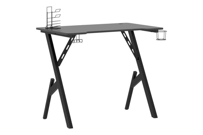 Gamingskrivbord med Y-formade ben svart 90x60x75 cm - Svart - Möbler - Bord & matgrupper - Kontorsbord - Gamingbord