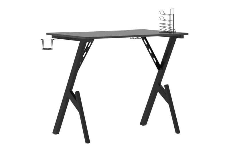 Gamingskrivbord med Y-formade ben svart 90x60x75 cm - Svart - Gamingbord