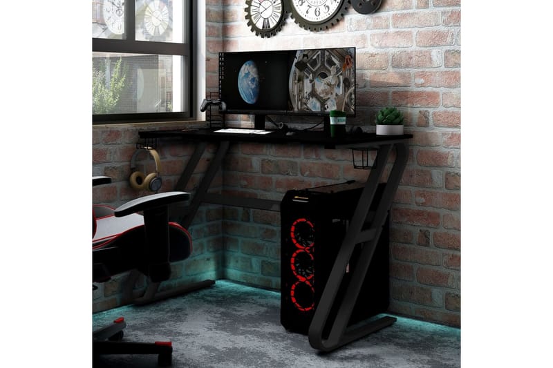 Gamingskrivbord med ZZ-formade ben svart 90x60x75 cm - Svart - Möbler - Bord & matgrupper - Kontorsbord - Gamingbord