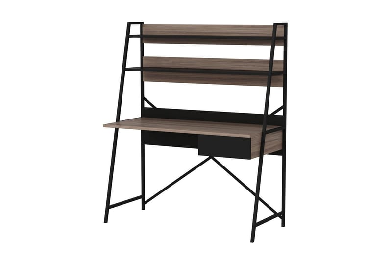 Garavelo Skrivbord 25x124 cm, Valnöt/Svart