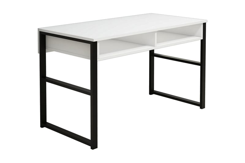 Gersby Skrivbord 120 cm med Förvaring Hylla - Vit/Svart - Skrivbord