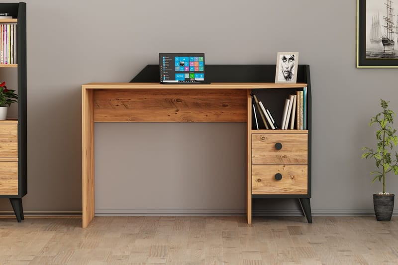 Hafing Skrivbord 120x55 cm Mörkblå/Svart - Hanah Home - Möbler - Bord & matgrupper - Kontorsbord - Skrivbord