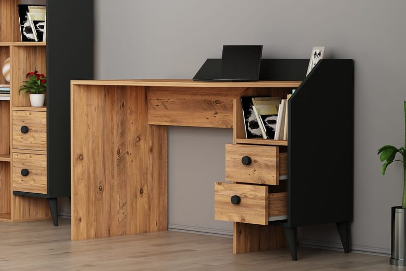 Hafing Skrivbord 120x55 cm Mörkblå/Svart - Hanah Home - Möbler - Bord & matgrupper - Kontorsbord - Skrivbord