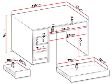 Harland Skrivbord 120 cm - ljusbrun - Möbler - Bord & matgrupper - Kontorsbord - Skrivbord