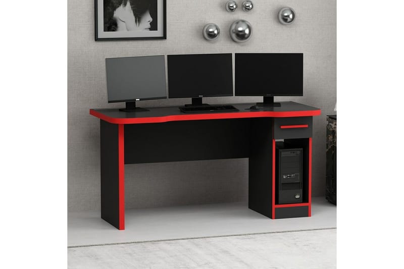 Hind Gamingbord 150x60 cm - Svart/Röd - Möbler - Bord & matgrupper - Kontorsbord - Gamingbord