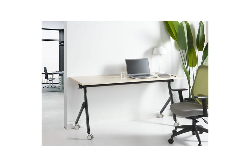 Hopfällbart skrivbord Bendi Ljus trä/svart, 160x60x75 cm - Ljus trä/svart, 160x60x75 cm - Möbler - Bord & matgrupper - Kontorsbord - Skrivbord