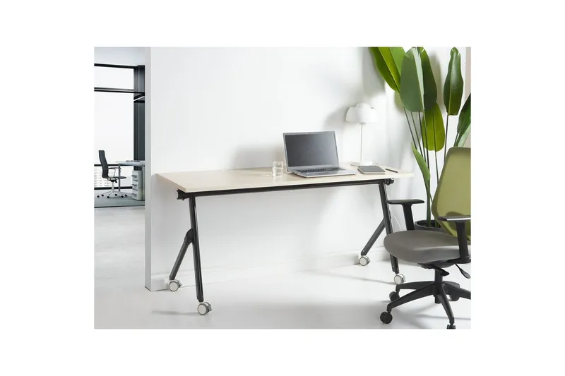 Hopfällbart skrivbord Bendi Ljus trä/svart, 160x60x75 cm - Ljus trä/svart, 160x60x75 cm - Möbler - Bord & matgrupper - Kontorsbord - Skrivbord