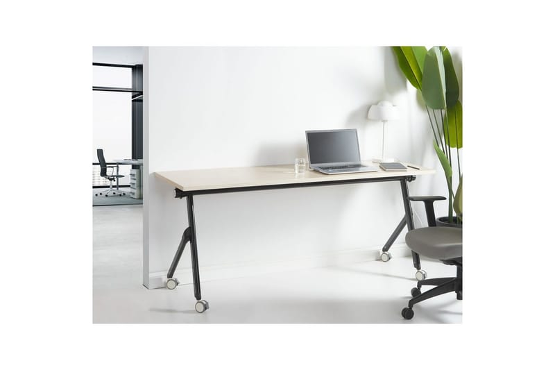 Hopfällbart skrivbord Bendi Ljus trä/svart, 180x60x75 cm - Ljus trä/svart, 180x60x75 cm - Möbler - Bord & matgrupper - Kontorsbord - Skrivbord
