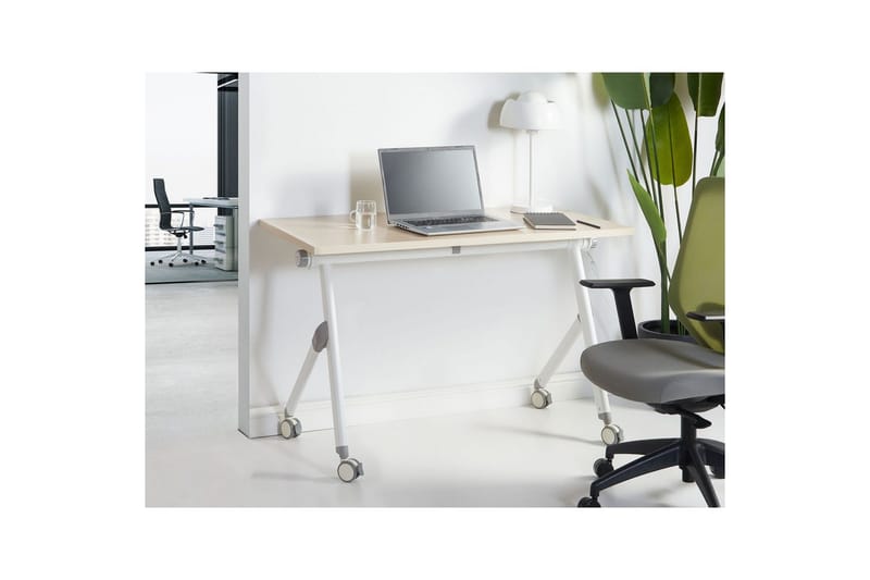 Hopfällbart skrivbord Bendi Ljus trä/vit, 120x60x75 cm - Ljus trä/vit, 120x60x75 cm - Möbler - Bord & matgrupper - Kontorsbord - Skrivbord