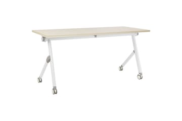 Hopfällbart skrivbord Bendi Ljus trä/vit, 160x60x75 cm