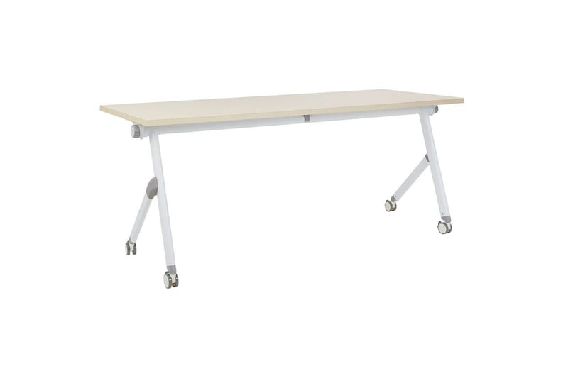 Hopfällbart skrivbord Bendi Ljus trä/vit, 180x60x75 cm, Ljus trä/vit, 180x60x75 cm