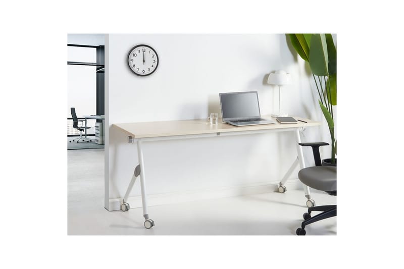 Hopfällbart skrivbord Bendi Ljus trä/vit, 180x60x75 cm - Ljus trä/vit, 180x60x75 cm - Möbler - Bord & matgrupper - Kontorsbord - Skrivbord